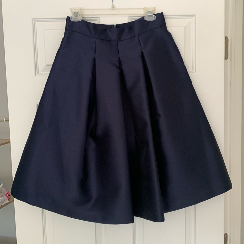 Eliza J Elegant Navy A-Line Skirt